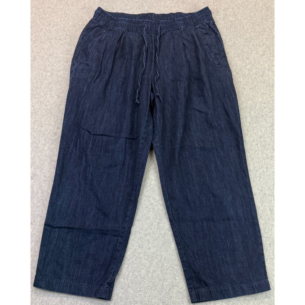 Old Navy Womens Billie Straight Ankle Trouser Pants Navy Blue High-Waisted LP